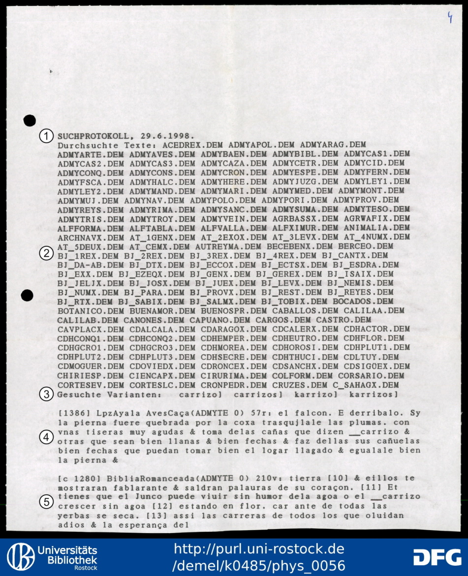 Protocolo de búsqueda de la base de datos del DEM