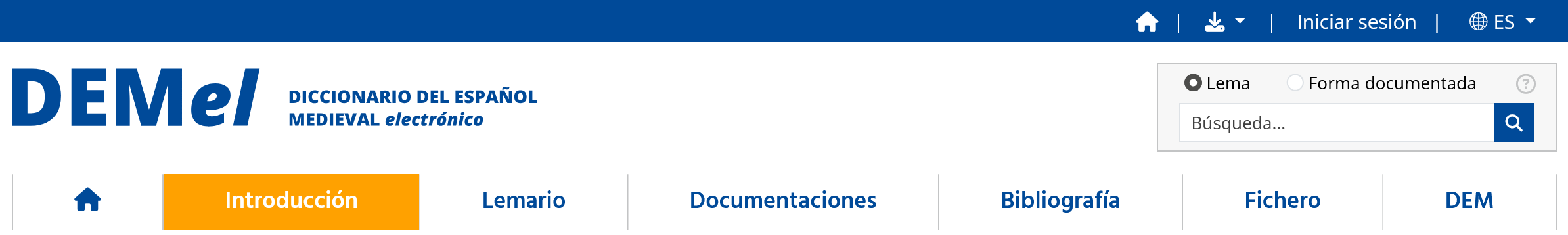 Cuadro de búsqueda en la cabecera