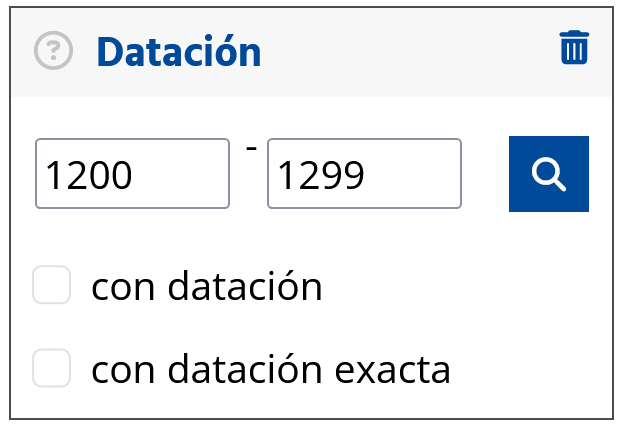Filtrado por dataciones