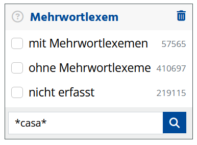 Filtern nach Kollokationen