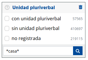 Filtrado por unidades pluriverbales