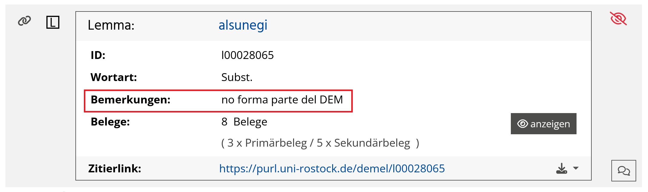 Lemma mit Kommentar