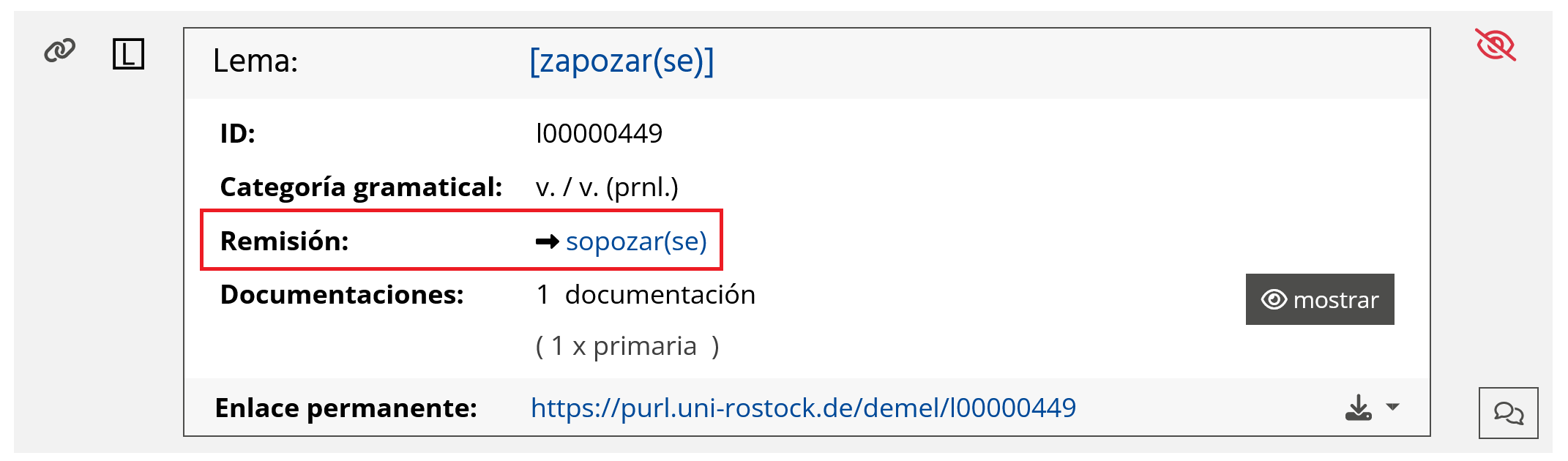 Lema con remisión