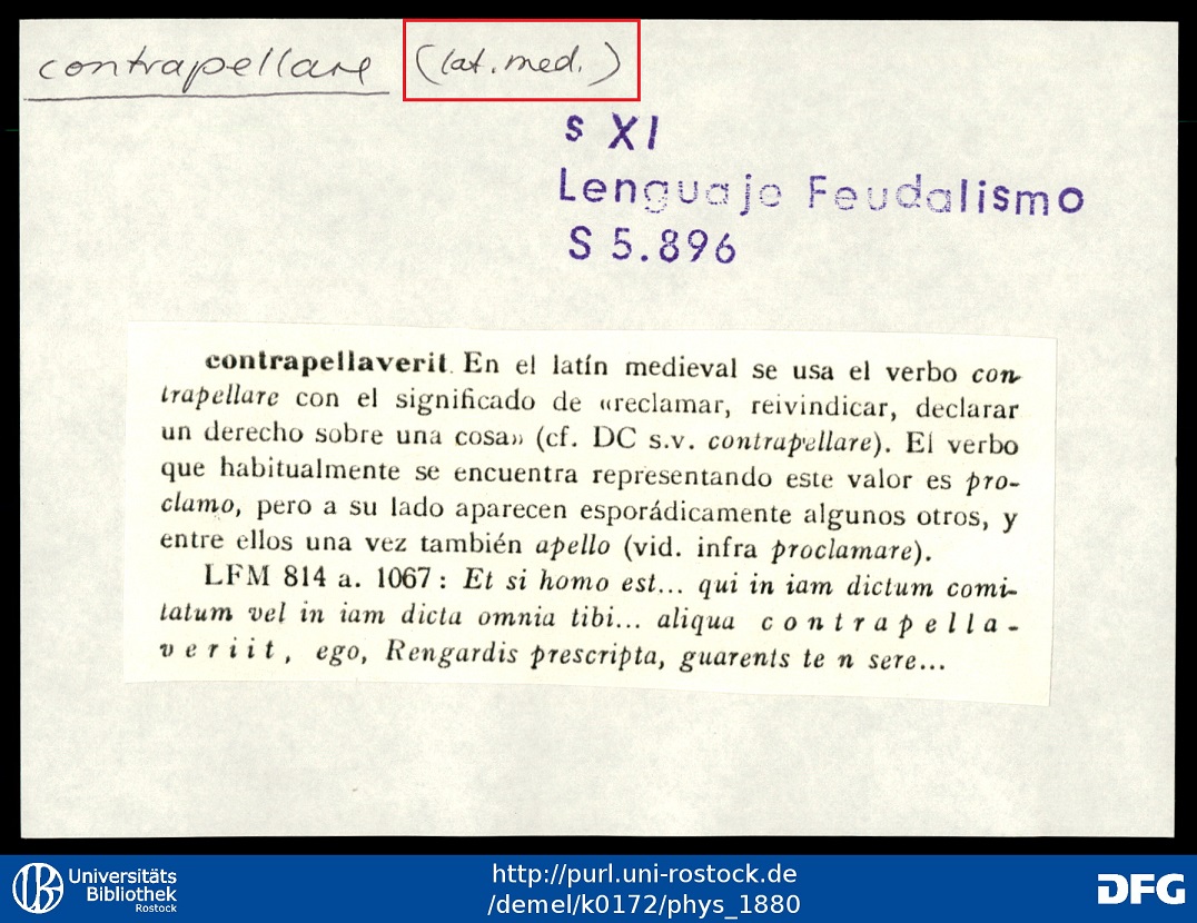 Ficha con documentación secundaria que contiene información adicional